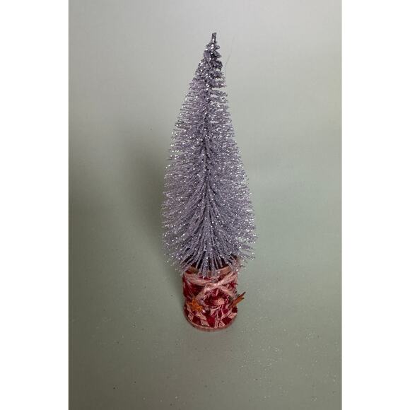 Handcrafted Bottle Brush Tree on Decorated Thread Spool Holiday Décor SPT13 - Picture 1 of 2